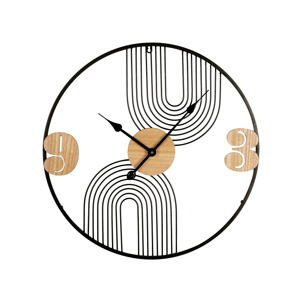 Horloge murale Tanel en métal abat-jour noir 60x2,5x60cm