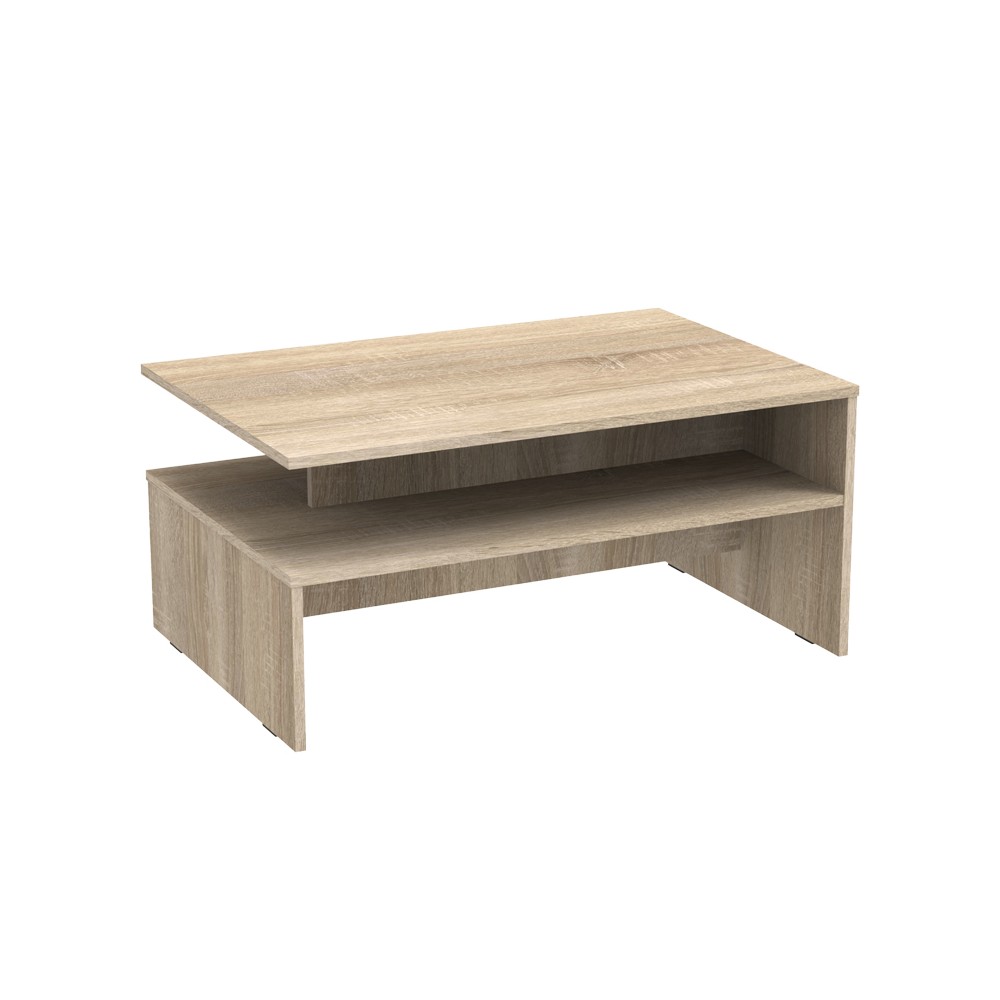 Table basse Kolya Bois  mélaminé couleur sonoma 90x60x42,3 cm