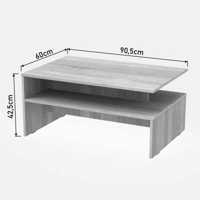 Table basse Kolya Bois  mélaminé couleur sonoma 90x60x42,3 cm