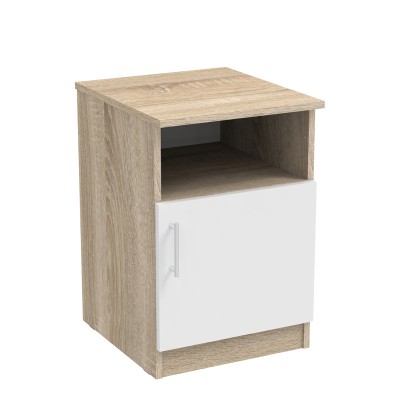 Table de chevet bois marron et blanc 40x45x60cm