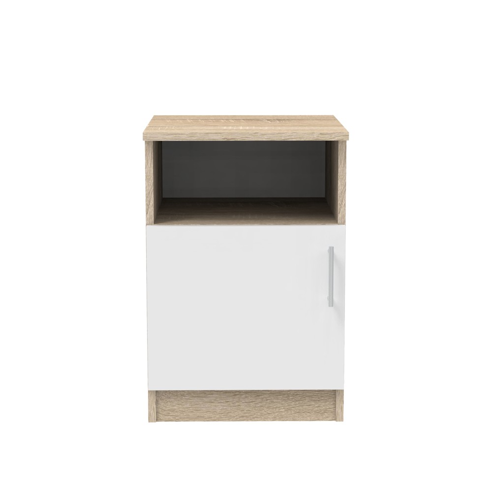 Table de chevet bois marron et blanc 40x45x60cm