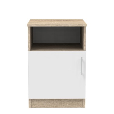 Table de chevet bois marron et blanc 40x45x60cm
