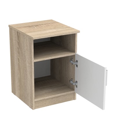 Table de chevet bois marron et blanc 40x45x60cm
