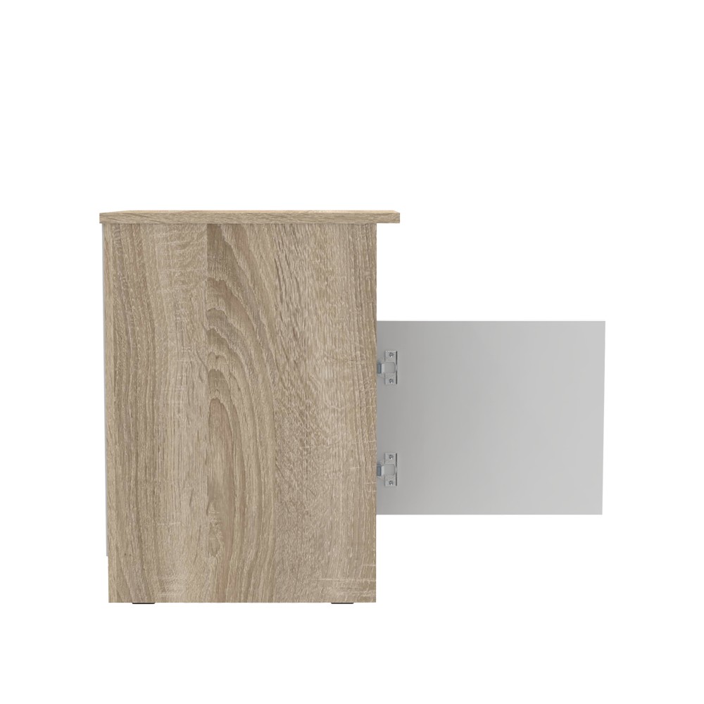 Table de chevet bois marron et blanc 40x45x60cm