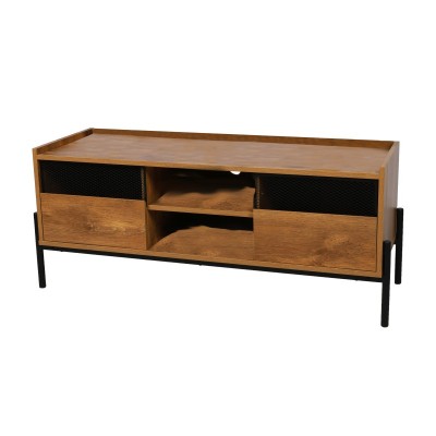 Meuble Tv En Bois Et Structure Metal 115x39xh47cm