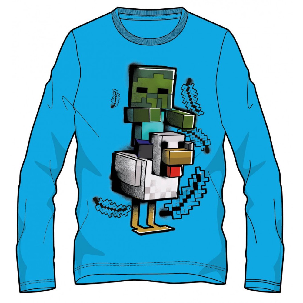 T-shirt à manches longues Minecraft pour enfants, 6-12 ans