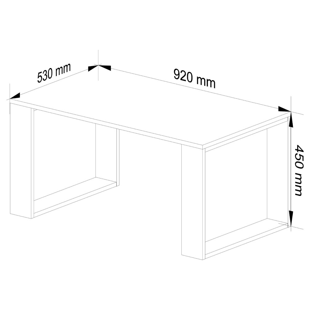 Table basse NORA Noir Blanc 92x53x45 cm