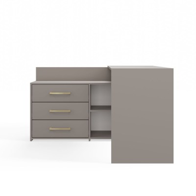 Bureau d'angle NOZE 3 tiroirs Gris 120X50X76 cm