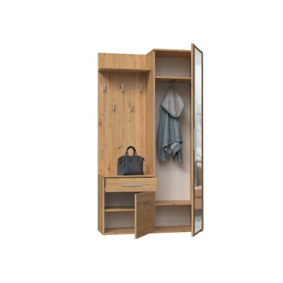 Armoire penderie MILANO avec miroir 180X50x35 cm Bois