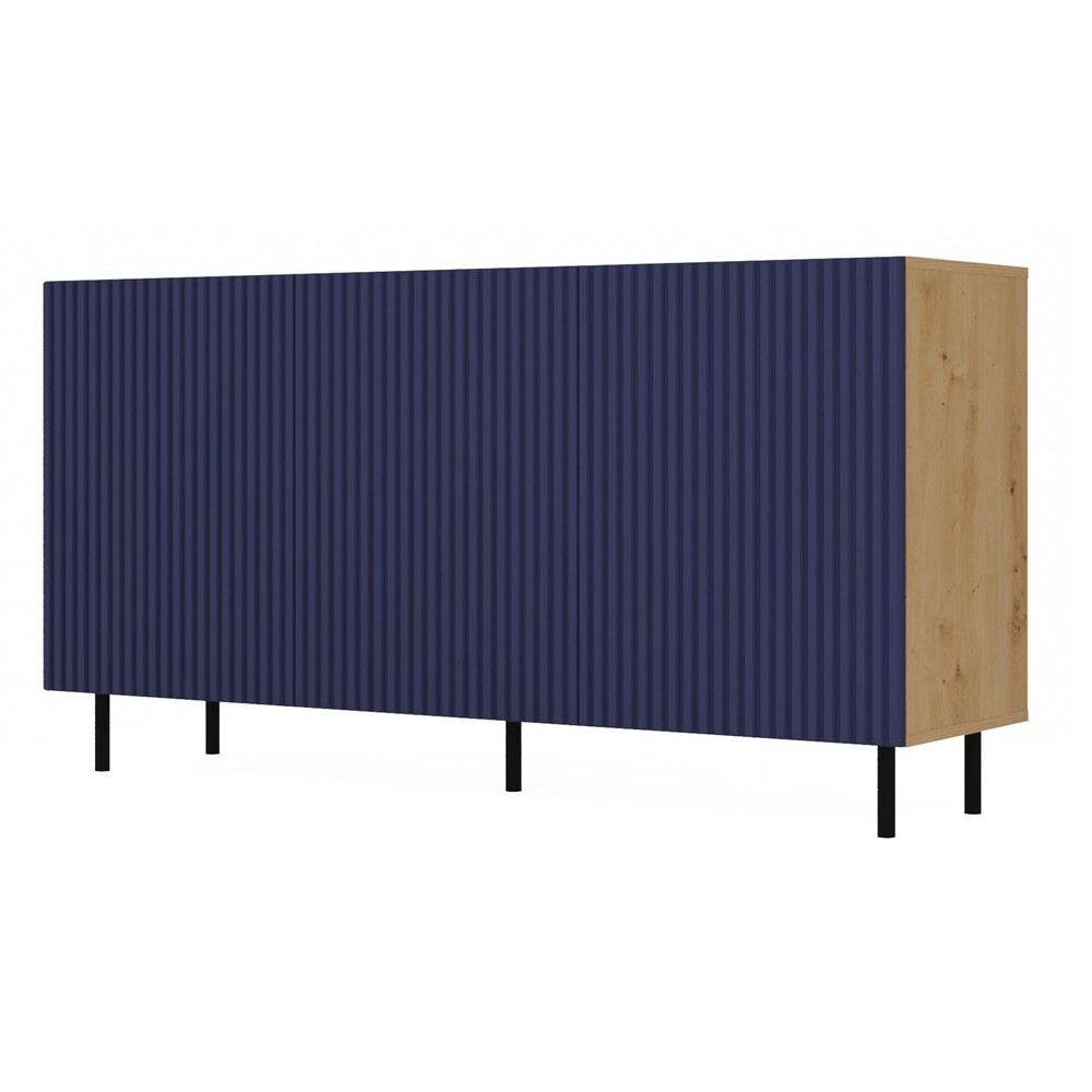 Buffet commode NOA façades rainurées 3 portes 150X40X78 cm Buffet commode NOA façades rainurées 3 portes 150X40X78 cm