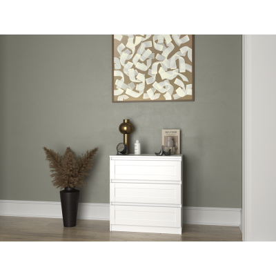 Commode ISIDOR 3 tiroirs 70x40x75 cm Blanc