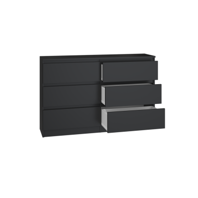 Commode IRINA 6 tiroirs 120 x75 x 30 cm Noir