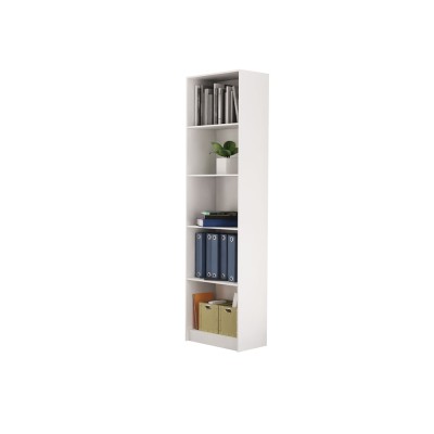 Bibliothèque LINO Bois 30 x 50 x 182 cm 5 niches Blanche