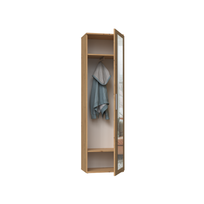 Armoire DIEGO avec miroir 2 étagères 180X35X50 cm Marron