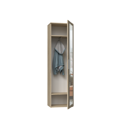 Armoire DIEGO avec miroir 2 étagères 180X35X50 cm Marron