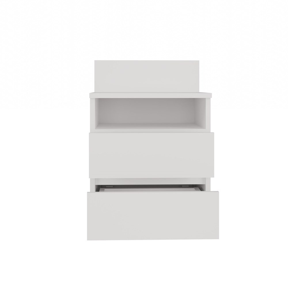 Table de chevet ROMI 2 tiroirs 59x40x32 cm Blanche