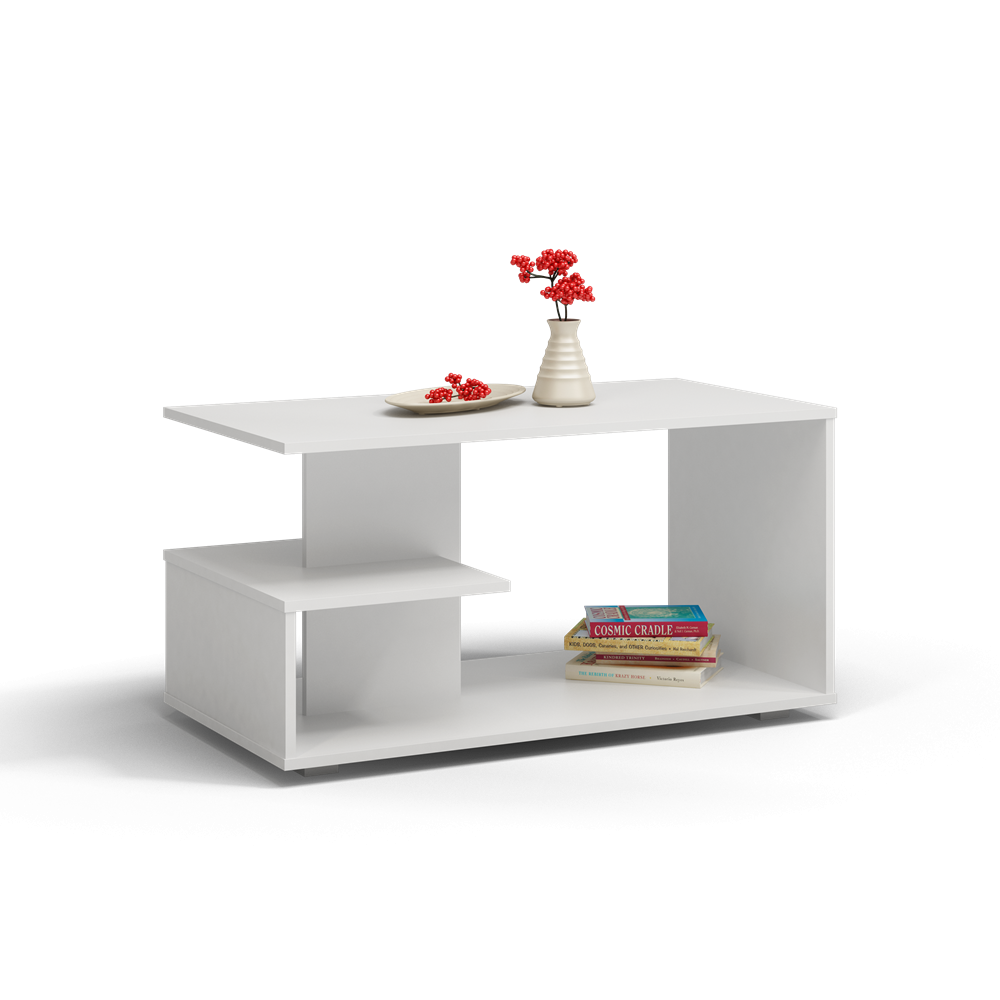 Table basse New york Blanche 91x40x51 cm