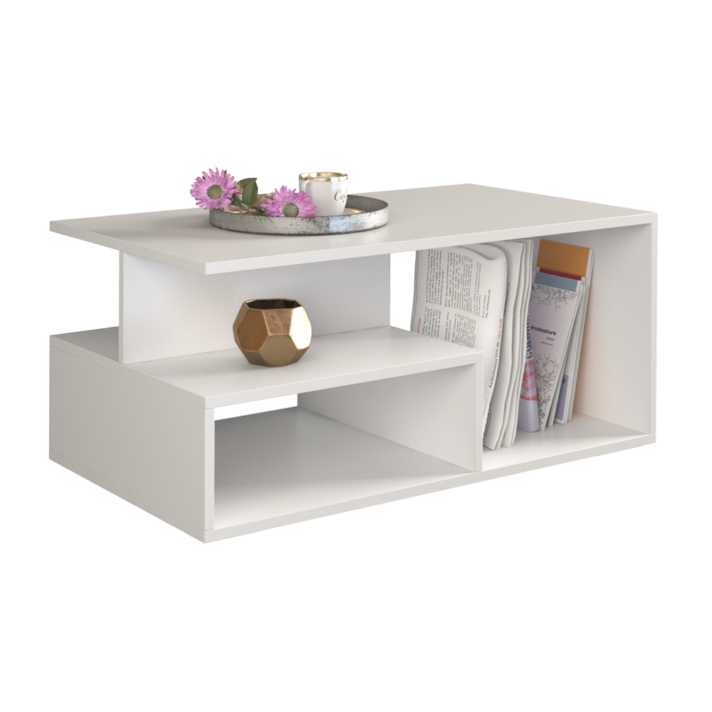 Table basse PRIMO Blanche 90x51x43 cm Table basse PRIMO Blanche 90x51x43 cm