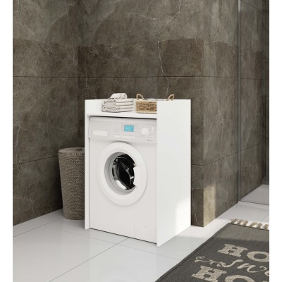 Meuble machine a laver 64x50x98 Cm 1 Étagère Blanc