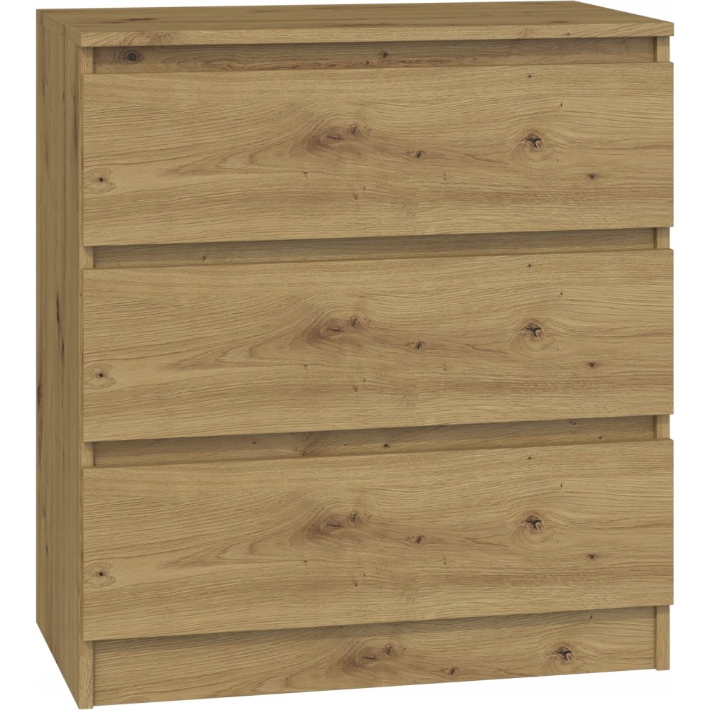 Commode ISIDOR 3 tiroirs 70x40x75 cm Bois - Chêne Artisan Commode ISIDOR 3 tiroirs 70x40x75 cm Bois - Chêne Artisan