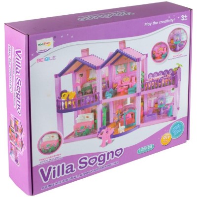 Villa maison de poupée et poney avec chevaux