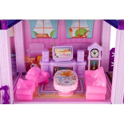 Villa maison de poupée et poney avec chevaux