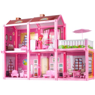 Maison de poupée grande Villa avec poupée à assembler