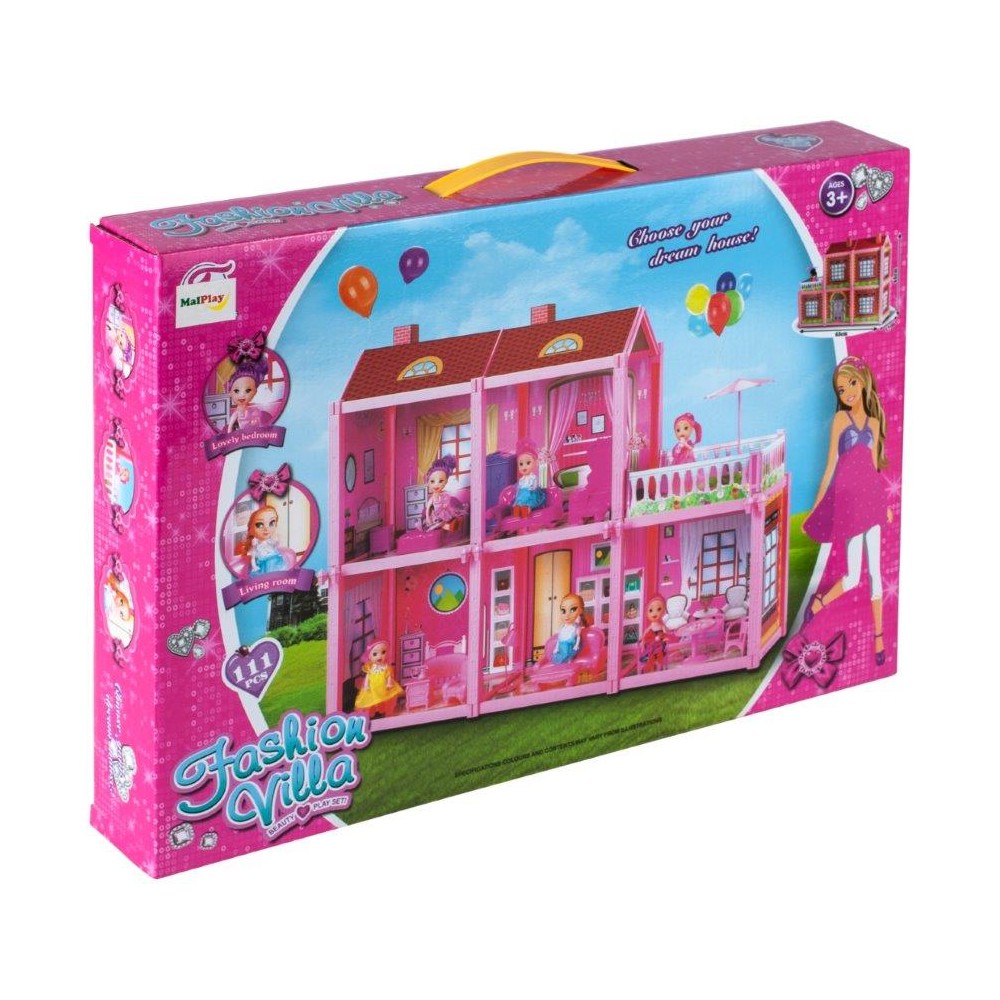 Maison de poupée grande Villa avec poupée à assembler