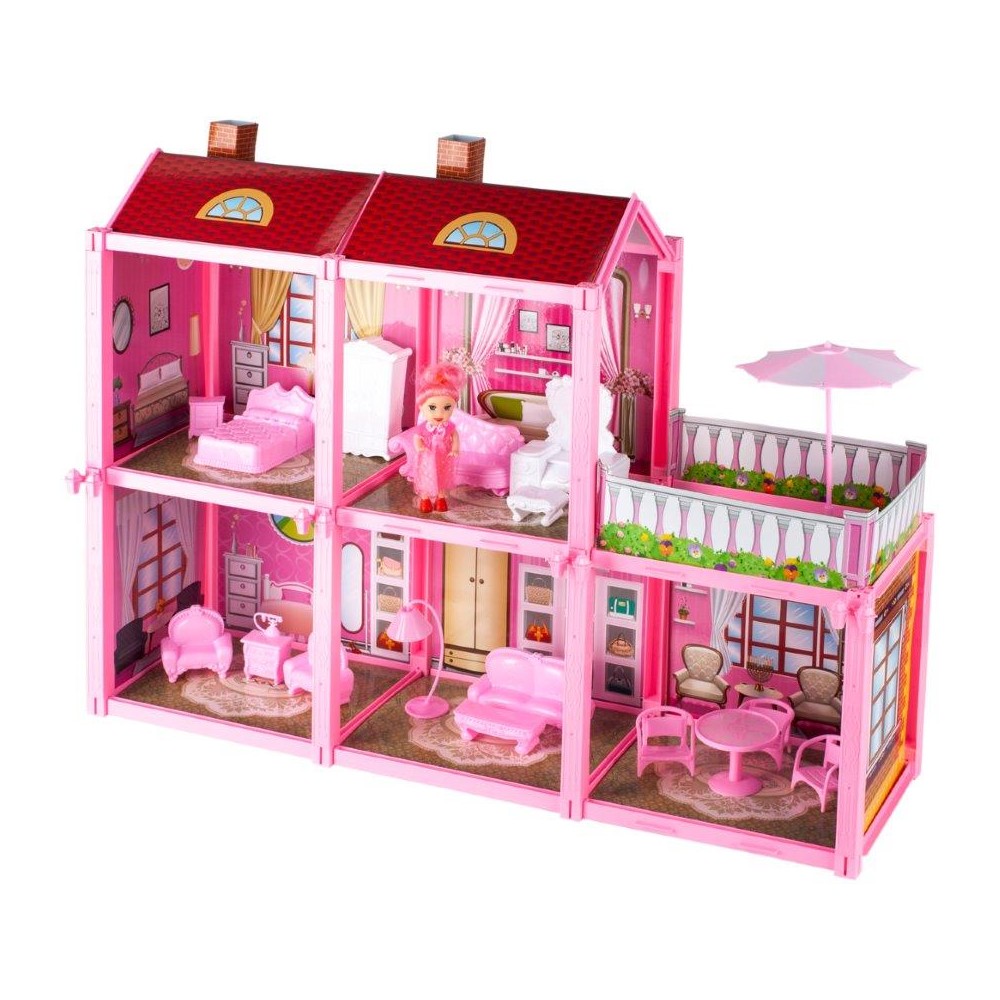 Maison de poupée grande Villa avec poupée à assembler