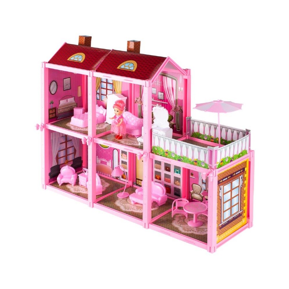 Maison de poupée grande Villa avec poupée à assembler