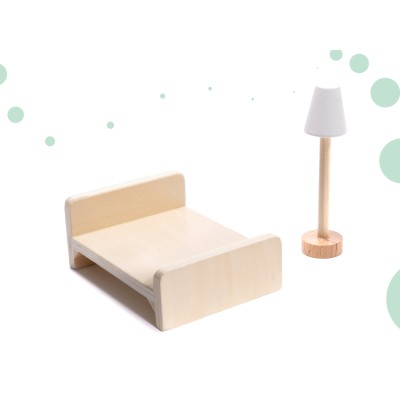 Maison de poupée en bois ULILO FLORO bohème LED 