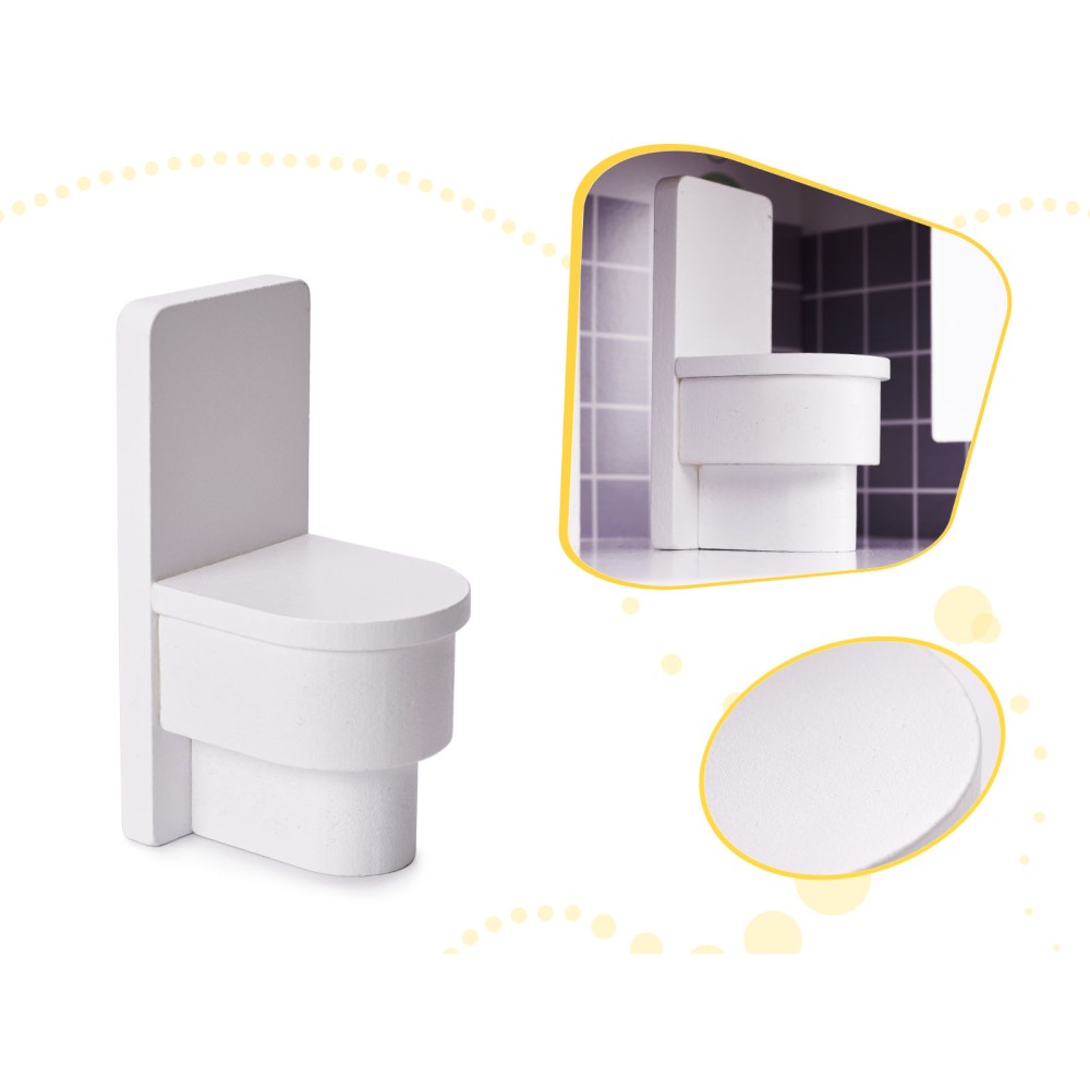 Maison de poupée en bois + meubles 70cm gris