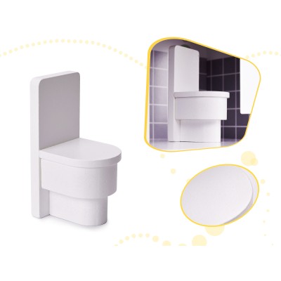 Maison de poupée en bois + meubles 70cm gris