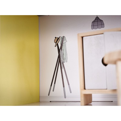 Maison de poupée en bois + meubles 70cm gris