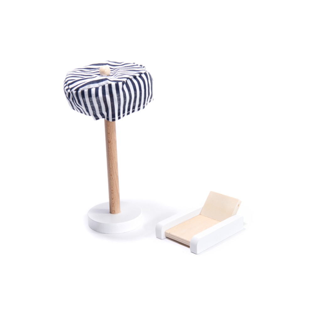 Maison de poupée en bois MDF + meubles 78cm LED noir