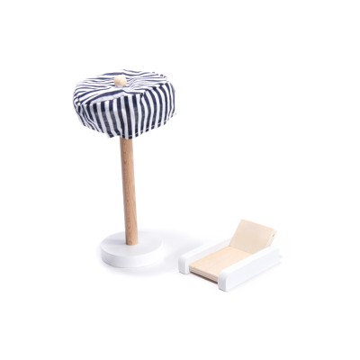 Maison de poupée en bois MDF + meubles 78cm LED noir