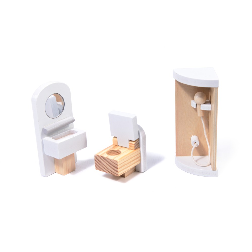 Maison de poupée en bois MDF + meubles 78cm LED noir