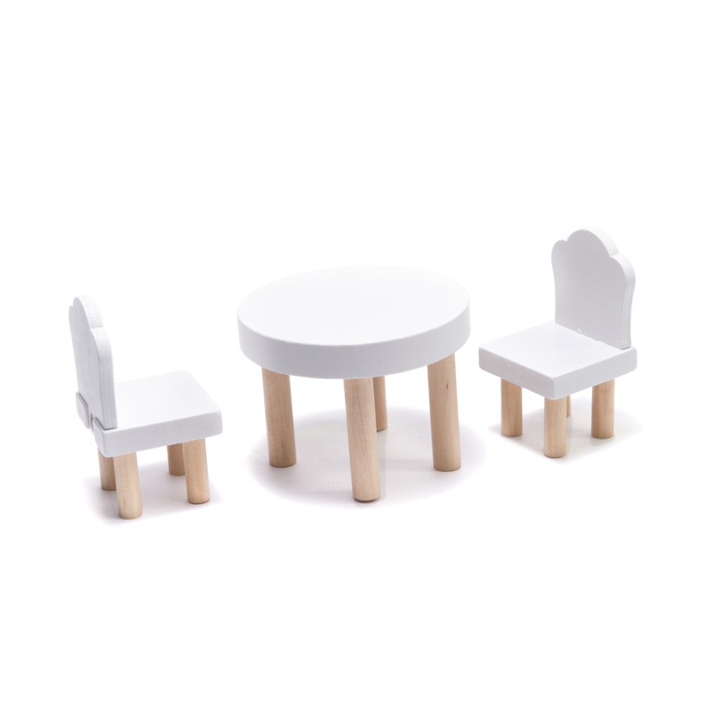 Maison de poupée en bois MDF + meubles 78cm LED noir