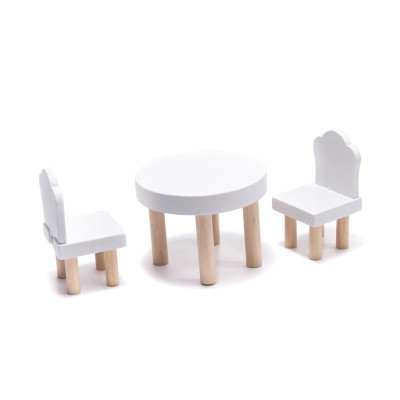 Maison de poupée en bois MDF + meubles 78cm LED noir