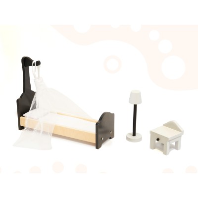 Maison de poupée en bois MDF + meuble 122cm XXL LED