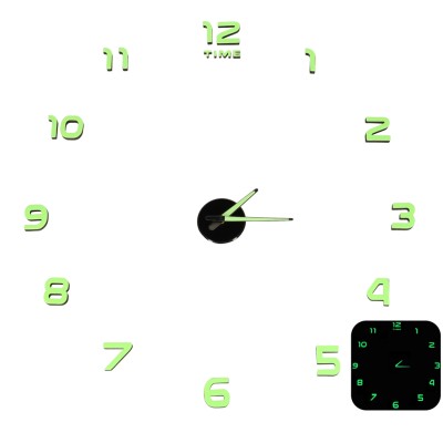 Horloge mural fluorescente 50-60cm 12 chiffres