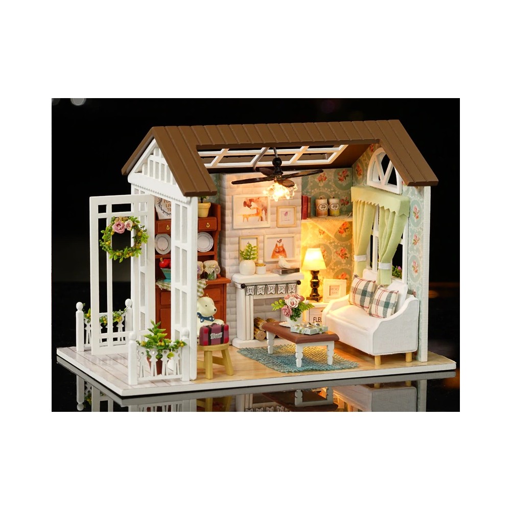  Maison de poupée en bois à assembler LED 8008-A