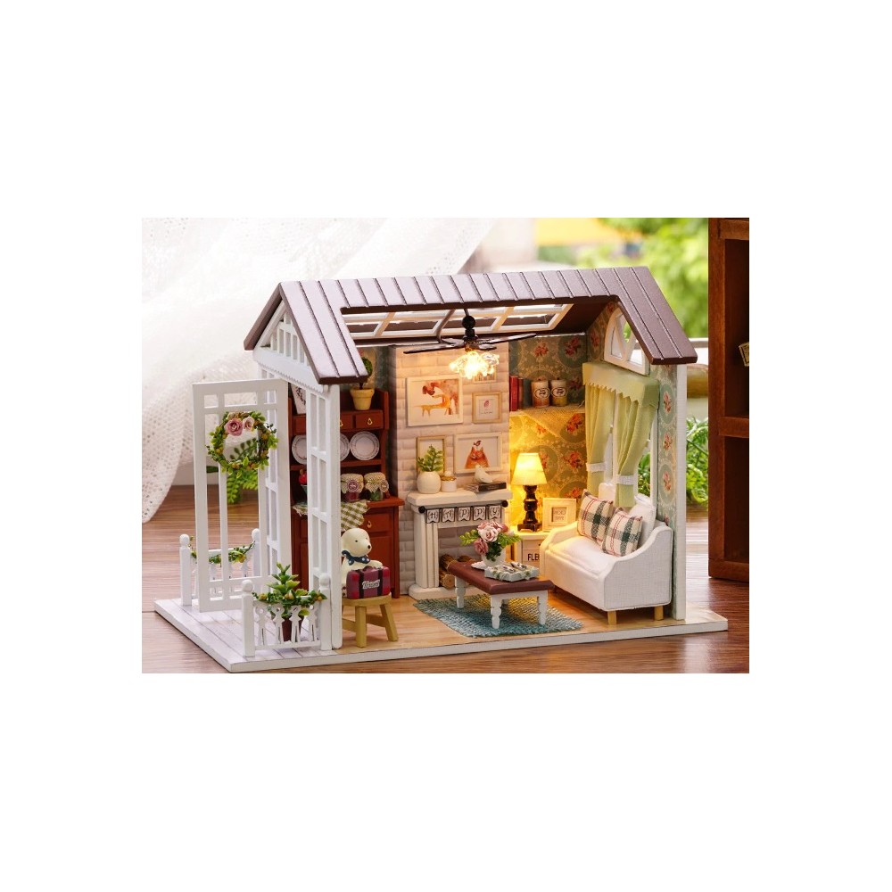  Maison de poupée en bois à assembler LED 8008-A