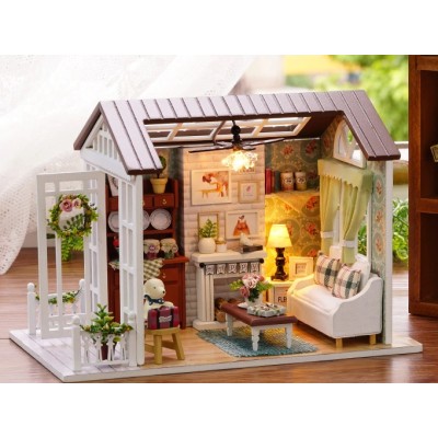  Maison de poupée en bois à assembler LED 8008-A