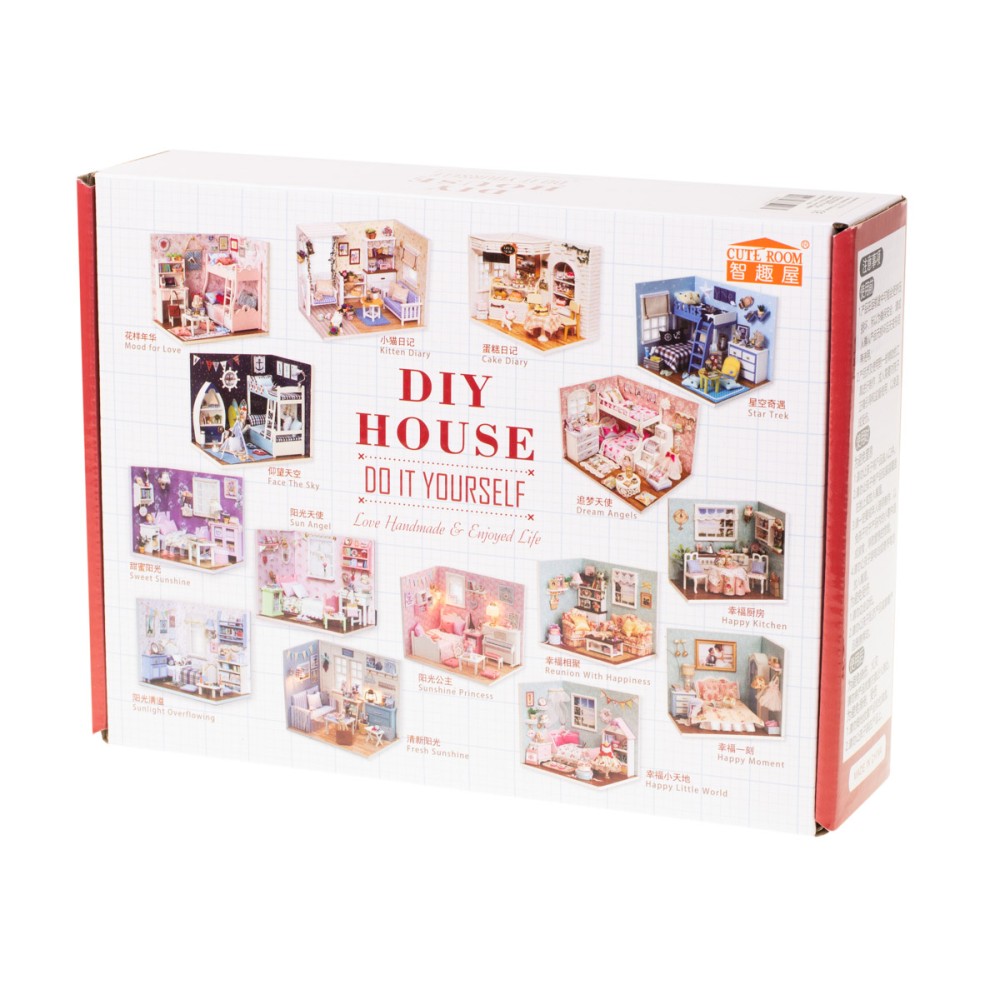 Maison de poupée en bois modèle rétro DIY