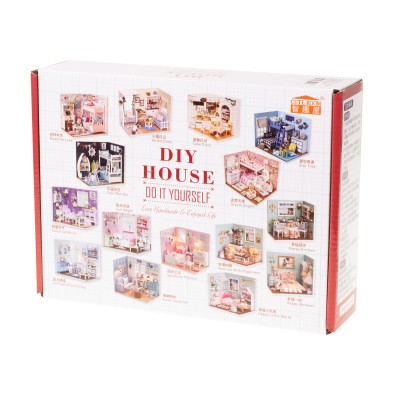 Maison de poupée en bois modèle rétro DIY