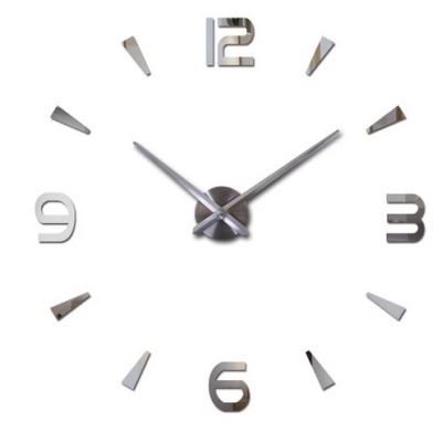 Horloge murale 80-120cm argent 4 chiffres