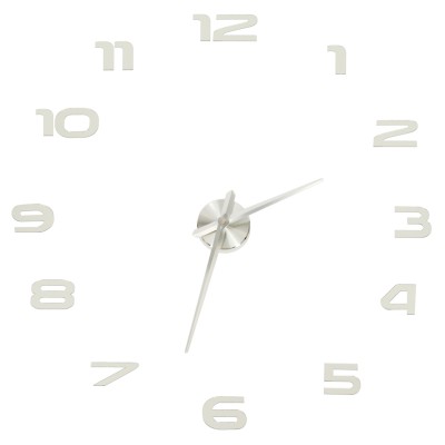 Horloge murale 80-120 cm argent 12 chiffres