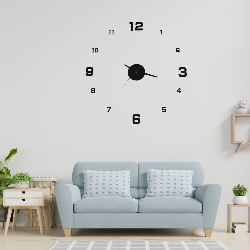 Horloge murale noire 4 grands chiffres