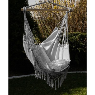 Hamac - Chaise brésilienne grise + 2 OREILLERS